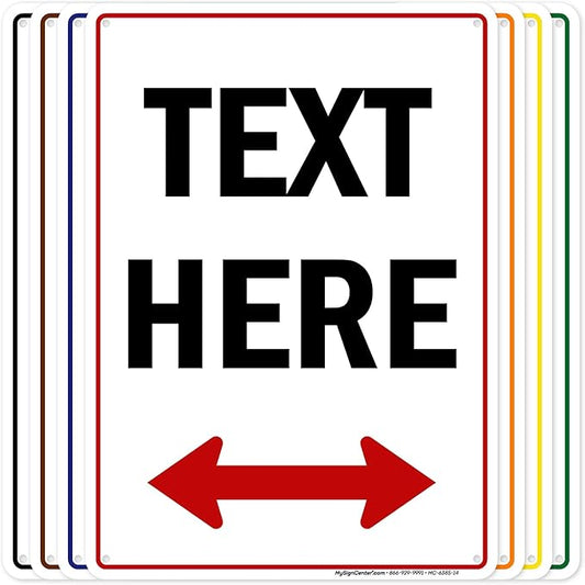 Custom Arrow,Custom Directional Sign, Two Way Arrow,10x14 Inches, 55 mil thick HDPE (high density polyethylene), Made in USA by My Sign Center