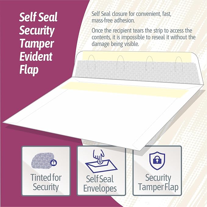 NextDayLabels - W-2 4-Up Employee Tax Forms, Instructions on Back" for 2025, for Laser/Inkjet Printer. Compatible with QuickBooks and Accounting Software ETC. (Pack of 50 Sheets & Self Seal Envelopes)