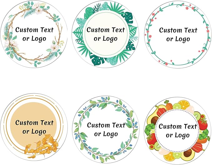 JOVELLO Personalized Custom Stickers - 60-1000 PCS Circle Custom Labels for Business, Logo, Office, Parties, etc (Labels Stickers-5)