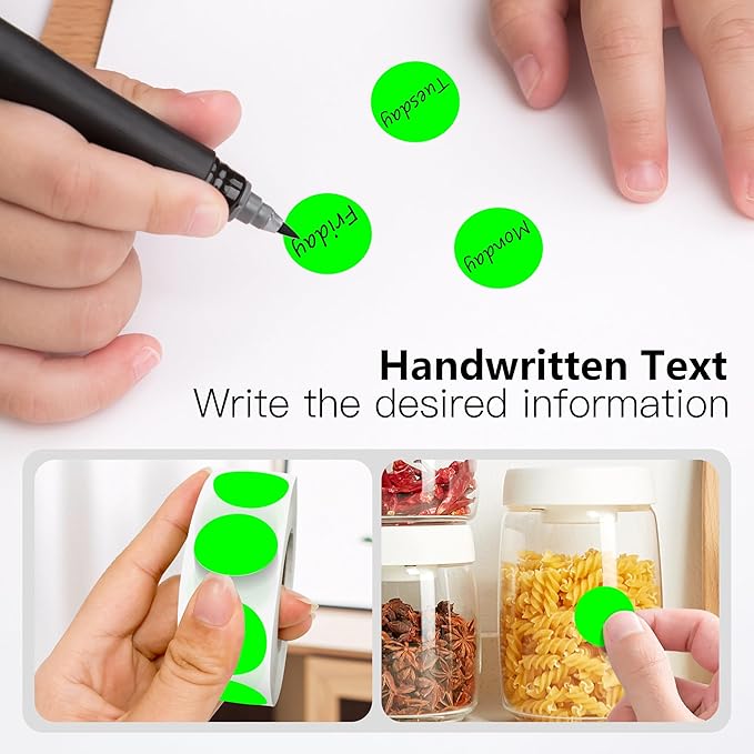 Fluorescent Green 1 Inch Round Color Coding Labels with 4000 Dots, 4 Rolls - Bright Color Dot Stickers for File Folders, Inventory System - Highly Visible