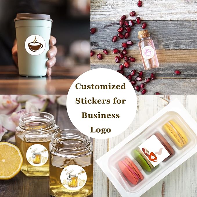 100-500 Pcs Custom Stickers Personalized Labels with Any Design Image Logo Text for Business Logo Thank You Labels,1/2/3/4 inch Customized Stickers(Heart)