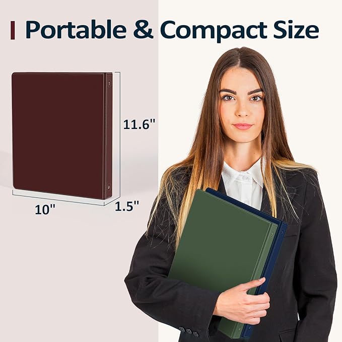 BinderX Extra Durable 3 Ring Binder, Round Ring 2 Inch Binders, Fits 450 Sheets of 8.5x11 Paper, Customizable View Cover with Inside Pockets, Cute 2" Binder, School Supplies for Girls, Navy Blue