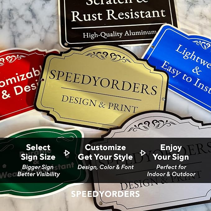 Custom Decorative Outdoor Metal, Personalized Aluminum, Customized Driveway, Waterproof Signs Made In USA - Design 1 Forest Green 12x12 In