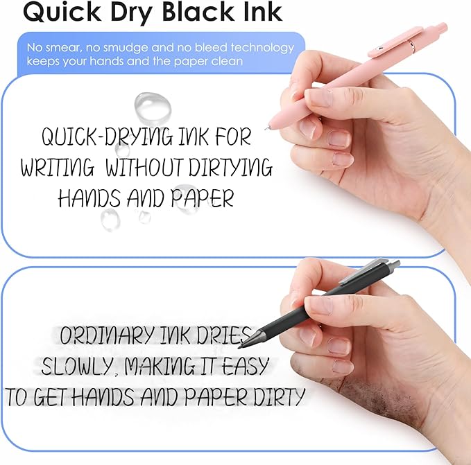 Donyang 10PCS Gel Pens Black Ink Fine Point Pens With Smooth Writing, Office Supplies, Christmas Anniversary Birthday Gifts for Men Women, Quick Dry Pens For Journaling, Nurse Aesthetic Pen (Morandi)