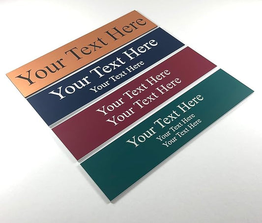 Office Desk Name Plate or Wall/Door Sign - 2x8 or 2x10 - Laser Engraved Sign - CUSTOMIZE. Holder available. Available in 21 colors and 17 fonts. Great gift idea - 1 Tag