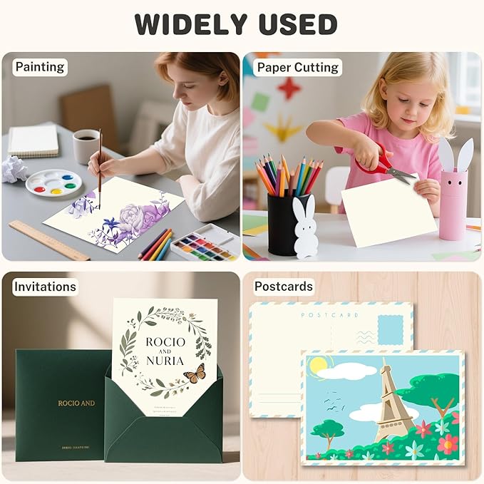 Cream Cardstock 8.5 X 11, 120 Sheets Card Stock, 75lb/ 200gsm Copy Paper, Cardstock Printer Paper for Art, Drawing, Invitations, DIY Cards, Watercolor, Craft, Construction, School & Office Supplies