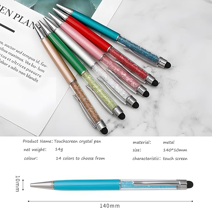 Yucold Customized Pens with Name/Logo - Touch Screen Stylus Ballpoint Pen, Perfect for Weddings, Business & Personalized Gifts (Black,50)