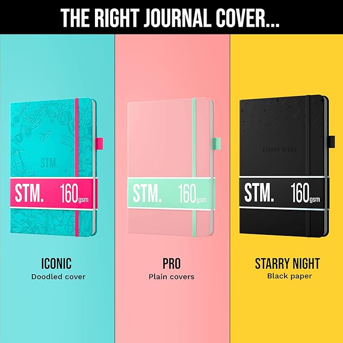 Bullet Dotted Journal Dot Grid Notebook | A5 Daily Journaling Notebooks for Personal Writing, Work, Women | 160gsm Thick Paper, Hard cover, Lay Flat Binding | 5x7 Journals Cuaderno Libretas de apuntes