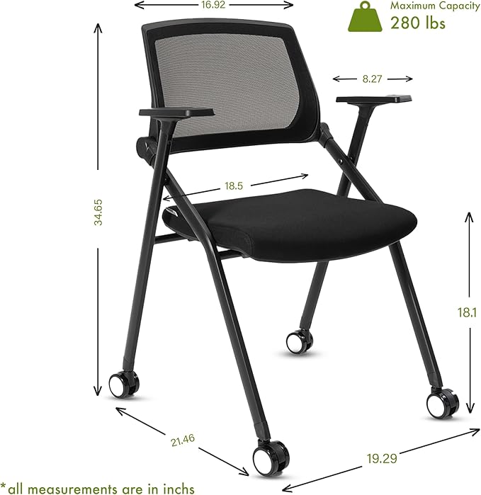 VACYOVKE 30 Pack Conference Room Chairs Guest Reception Chair for Office, Waiting Room, Meeting, Lobby