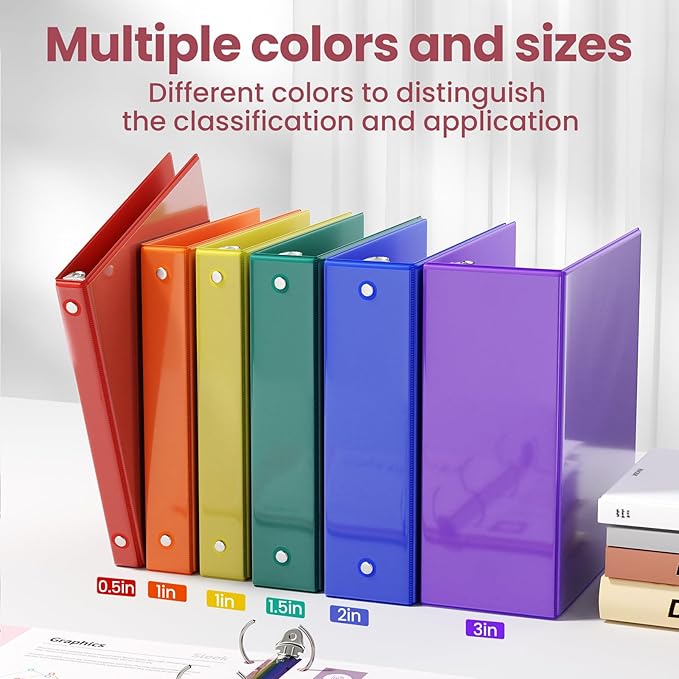 SUNEE 3 Ring Binder 1 Inch 1 Pack, Clear View Binder Three Ring PVC-Free (Fit 8.5x11 Inches) for School or Office Supplies, Cobalt Blue