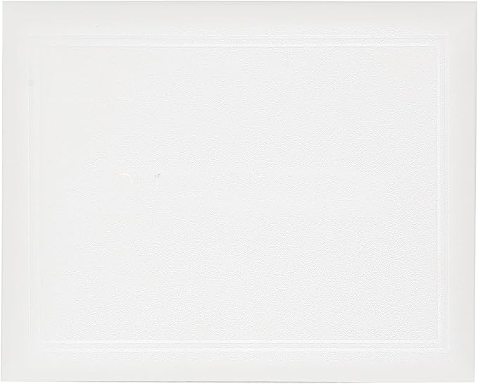 GraduationMall 8.5"x11" Smooth Padded Diploma Cover Certificate Holder White,6-Packs