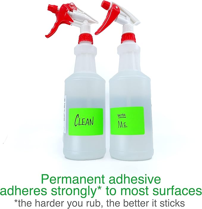 ChromaLabel 2 x 3 Inch Rectangle Labels for Storage Bins and Label Tape, 250 Adhesive Tags per Dispenser Box, Fluorescent Green Stickers - Case of 5