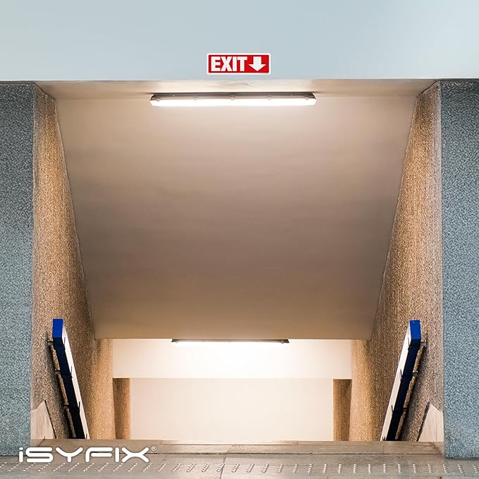 iSYFIX Exit Signs 2 Pack 12x4 Inch with Directional Down Arrows - Rust Free Aluminum, Laminated for UV, Weather, Scratch Resistance - Ideal for Offices, Schools, Theaters, Restaurants