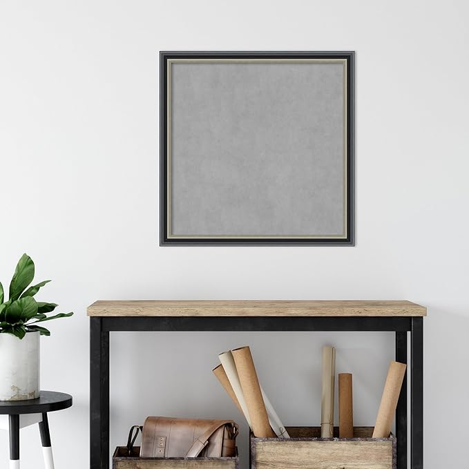 Amanti Art Black Framed Magnetic Board 27x27 Medium Vision Board for use with Magnets, 100% Metal Sheet to Display Items as Office Decor or for Home Organization in mudroom, Kitchen or Kids Room