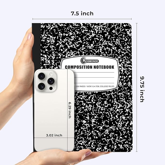 Rosmonde 2000 Pack (Pallet) Composition Notebooks Bulk, College Ruled, Full Pallet of Notebooks, 200 Pages (100 Sheets), 9-3/4 x 7-1/2, Bulk Notebooks for School, College & Office, 4-7 Days Transit