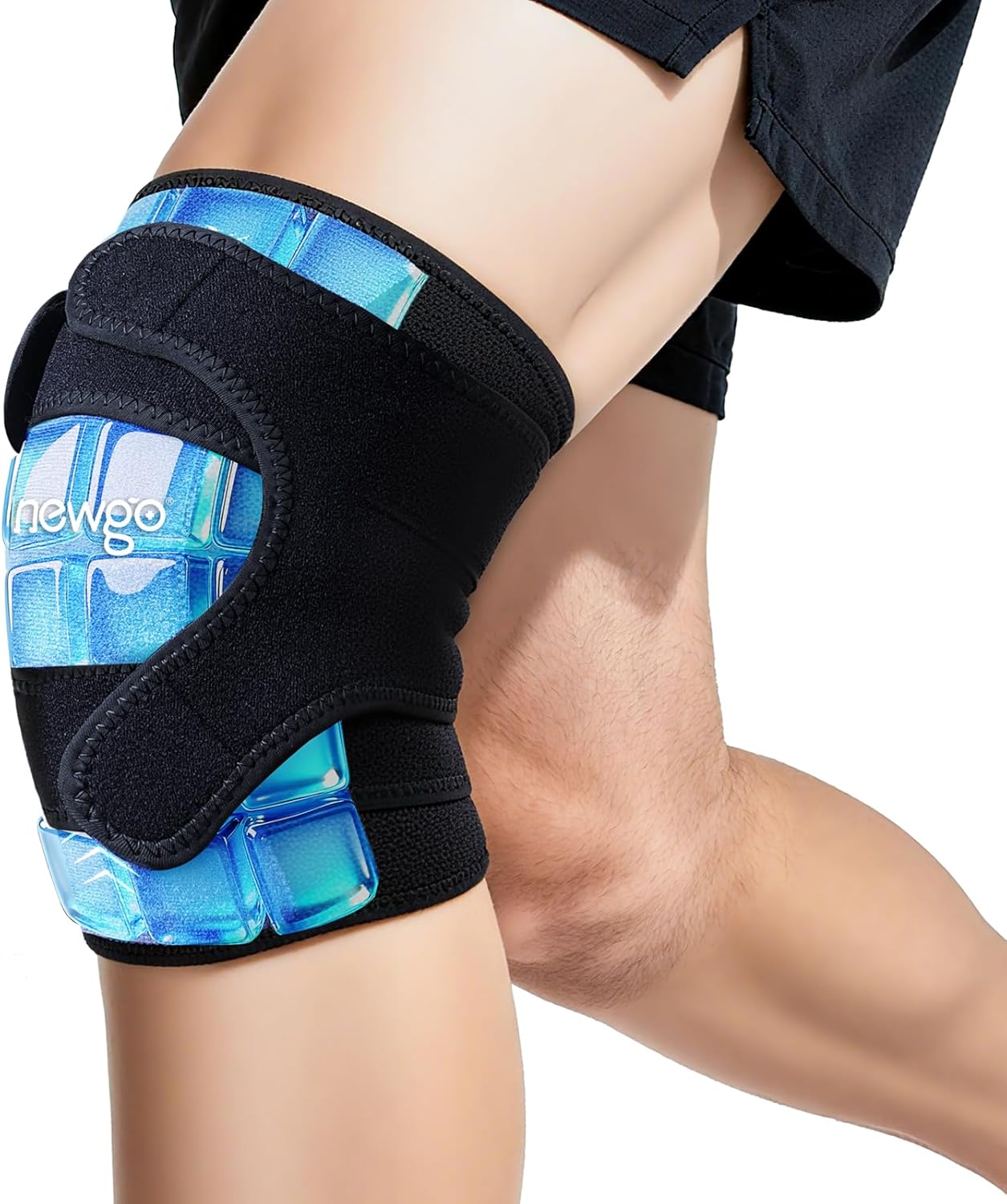 NEWGO Ice Pack for Knee Pain Relief, Extra Soft Knee Ice Pack wrap for Leg Injuries, Swelling, Knees Replacement Surgery Arthritis, Meniscus Tear and ACL