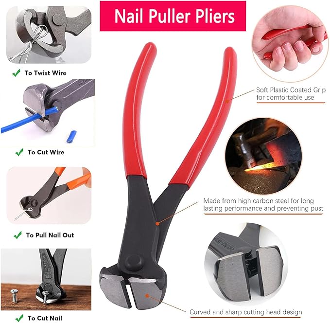 2pcs Upholstery Staple Remover Tool with Nail Puller Pliers Tack Puller Staple Puller, Nail Remover Tool for Furniture Floor Carpet Wall Wooden Case Photo Frame