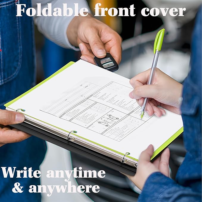 INFUN 1 Inch Telescoping 3 Ring Binder - 4PCS-White, Flexible Binders with Customizable Front Cover and Clear Catalog Pocket, 1Inch Rings, 225 Sheet Capacity