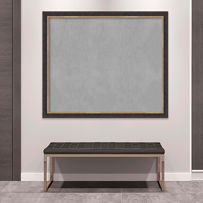 Amanti Art Black Framed Magnetic Board 45x53 Oversize Vision Board for use with Magnets, 100% Metal Sheet to Display Items as Office Decor or for Home Organization in mudroom, Kitchen or Kids Room