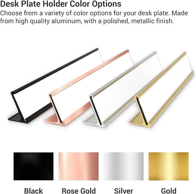 Custom Engraved Desk Plate | Personalized with your Name and Title | Perfect Decor for Office, Business, or Home | Multiple Font and Color Options | 2x8" or 2x10" (Pink w/White Letters, 2x10")