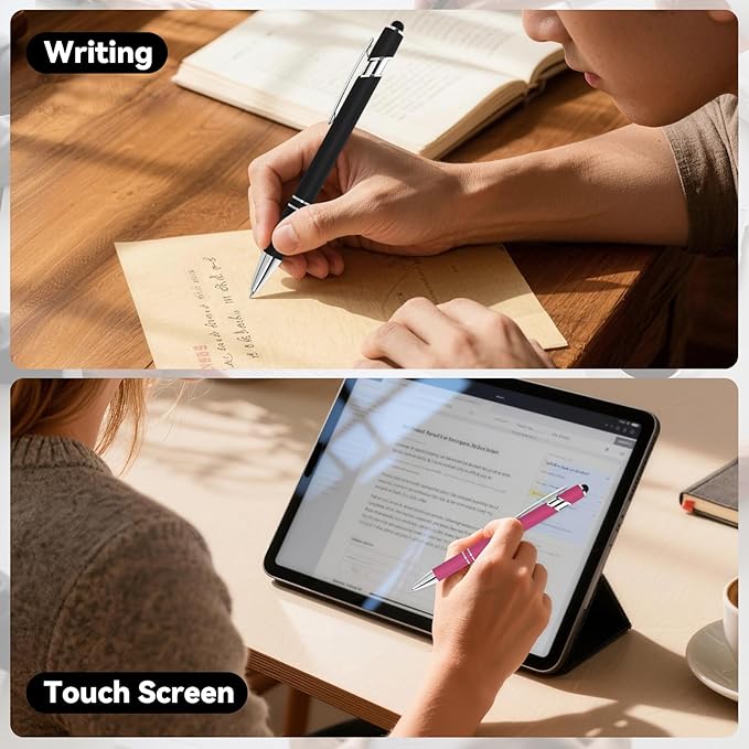 WYPAS Bulk Custom Pens - Personalized with Name, Engraved Text/Logo - Stylus Tip, Black Ink - Options for Corporate Gatherings, Events & Promotions (Multicolor)