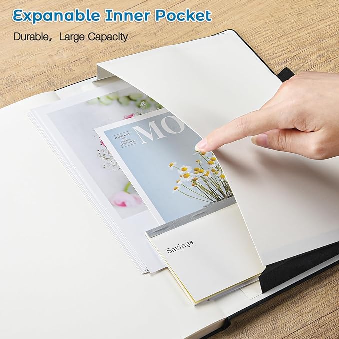 Lined Journal Notebook, 8.5" x 11" Hardcover Leather Notebook for Work, Wide Ruled Notebook Journal for Women Men, 192 Thick Paper, Lay Flat, 2 Pockets, A4 Large Journals for Writing Notebook, Teal
