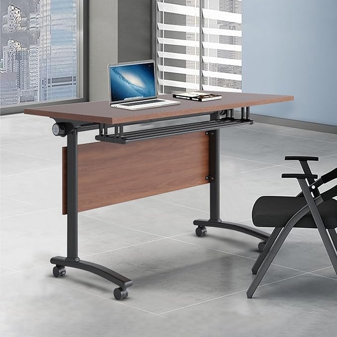 czxhaery Conference Room Table,Flip Top Conference Table The Folding Conference Table with Silent Wheels is Convenient and Fast,Mobile Training Table (4pack 120 * 60 * 75)