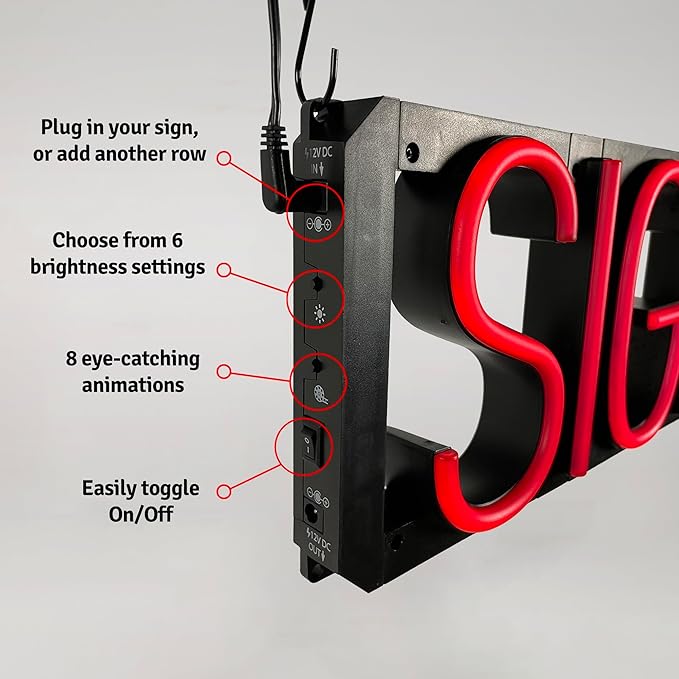 SpellBrite OFFICE Sign | Directional Sign with Neon Look, Green LED Light Source | 20.5" x 6.3"