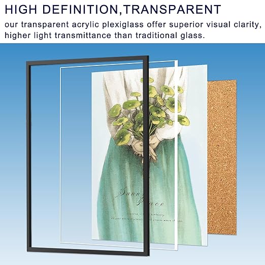 2 Pack 12x16 Inch Acrylic Sheet 1/8" Thick, Cast Acrylic Sheet, Clear Plexiglass Sheets, for Craft Projects, Display Cases, Signs, Photo Frame