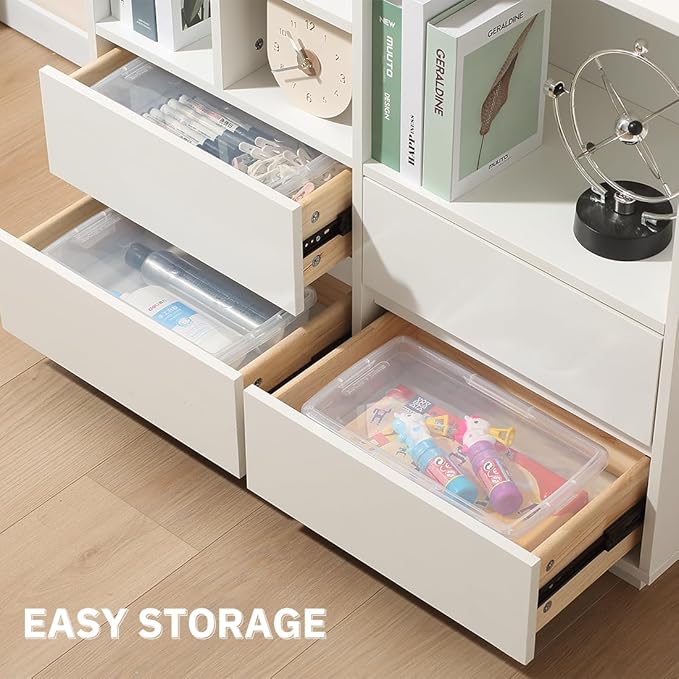 Naivees Shoe Storage Box Clear Plastic Stackable Storage box with Lid Durable Closet Containers for Shoes, Crafts and Art Supplies (12 Pack-6Qt)