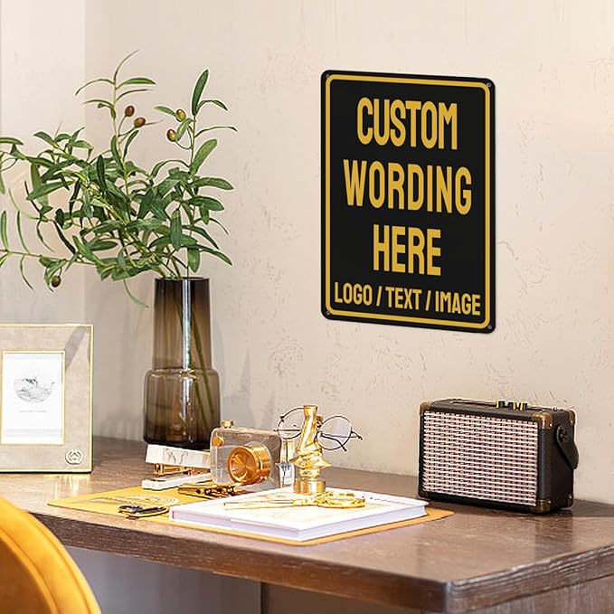 Custom Sign Bulk Personalized Metal Signs For Outdoor Indoor Business Home Store Office Yard Street Lawn Make Your Own Customized Signs With Your Logo Text Photo, 16x12inch
