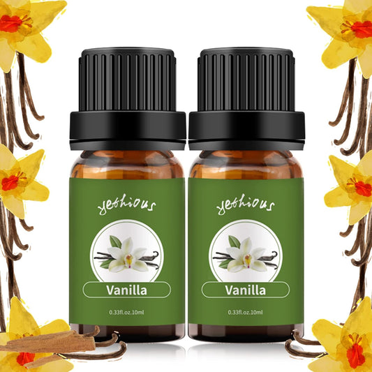 yethious 2 Pack Vanilla Essential Oil for Skin, Diffuser Organic 100% Pure Vanilla Aromatherapy Oil Vanilla Fragance Oil