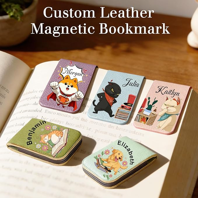 Magnetic Bookmark Clip Personalized for Readers, Custom Name Magnetic Page Marker for Books,2 Pack Gifts for Book Lover, Teachers, Student, Women and Firends