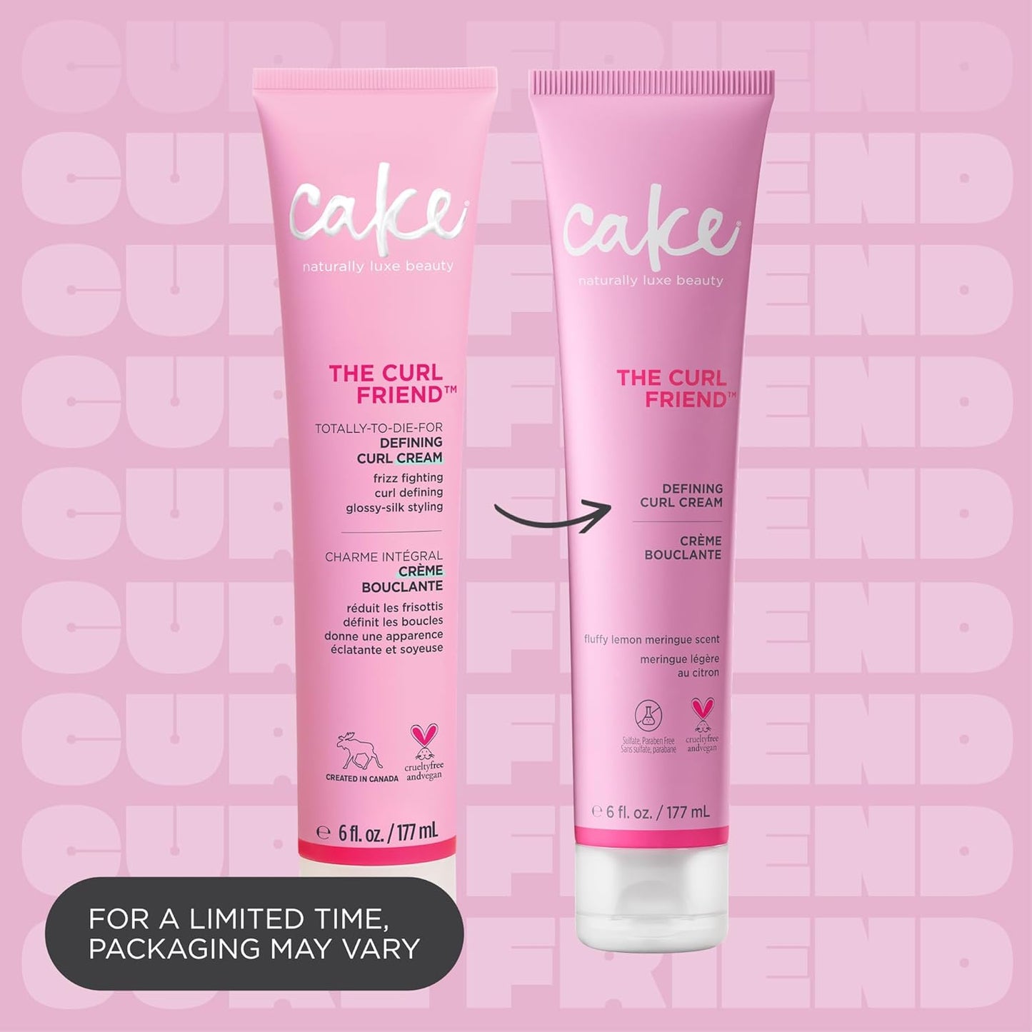 Cake Beauty Curl Defining Cream, The Curl Friend - Moisturizes and Defines Curls – For Frizz Control & Detangling - Avocado Oil, Soybean Oil & Shea Butter – For Curly Hair- 6 Fl Oz / 177 mL