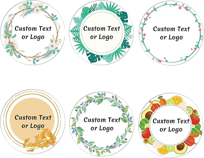 JOVELLO Personalized Custom Stickers - 60-1000 PCS Circle Custom Labels for Business, Logo, Office, Parties, etc(Labels Stickers-20)