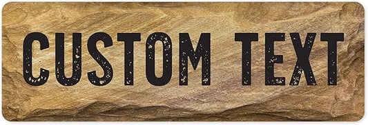 Custom Sign, Custom Street Sign, 11 Font Colors, 13 Font Styles, 4 Hole Options, 22 Sizes, 6x18 Inches, Rust Free DiBound, Fade Resistant, Made in USA by My Sign Center (Stone)