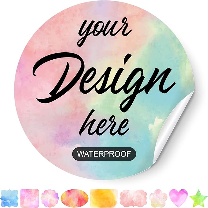 AHEADGOODS Custom Stickers - Personalized Labels, Circle, 5.5"x5.5", 100 Count, Vinyl, Waterproof, Business & Personal Use