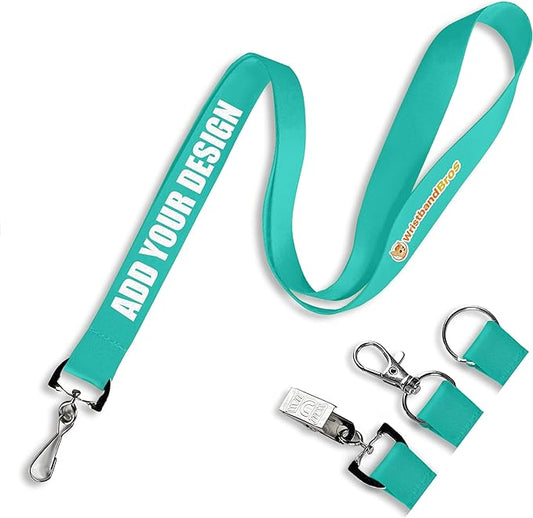 Wristband Bros Custom Lanyards For ID Badges, Keys & More | Add Text & Logos | Choose Your Attachment | Bulk Quantities For Events