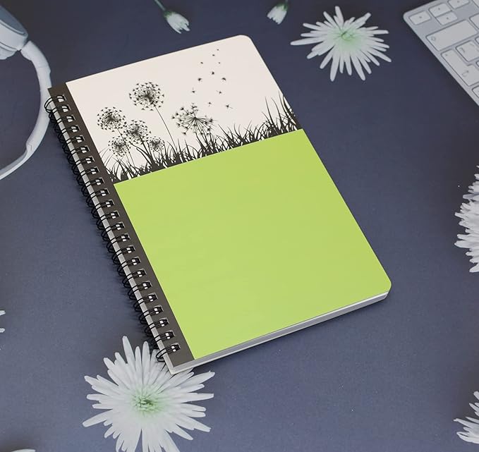 Yansanido Spiral Notebook, 4 Pcs A5 Thick Tree Design Hardcover 8mm Ruled 4 Color 80 Sheets -160 Pages Journals for Study and Notes (Tree)