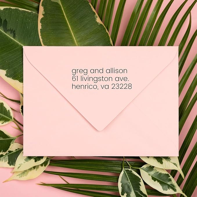 Self Inking Modern Address Stamps | Custom Return Address Stamper (Minimalist Left, Xtra Wide)