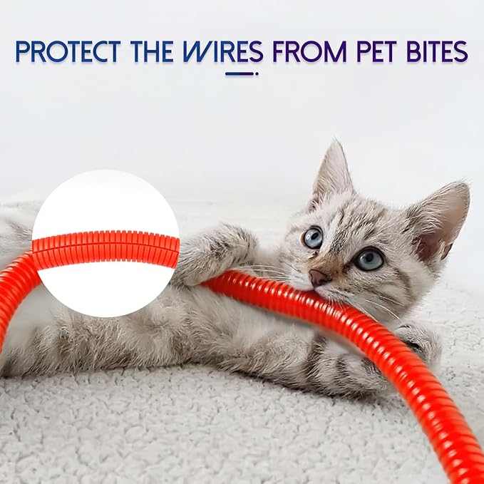 Split Wire Loom Tubing, 10,25ft Cord Protectors from Pets No Chew, Flexible Wire Covers Cord Protectors, Protective Split Cable Sleeve for Automotive Home Industrial Wires(Red, 0.73inch-25ft)