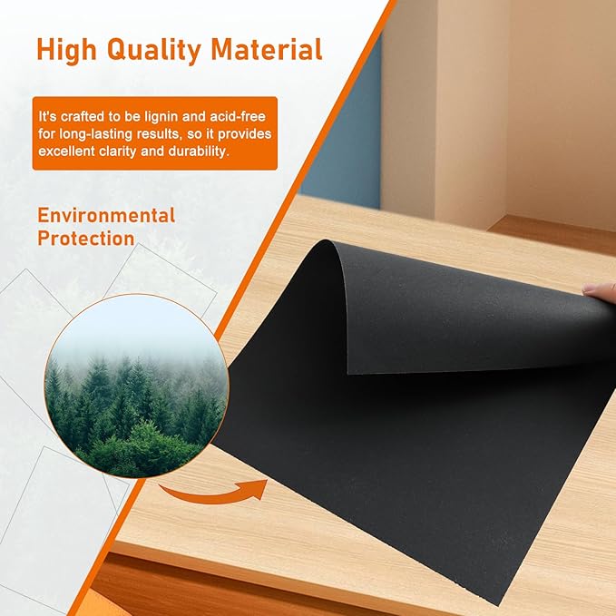 Guakicae 60 Sheets Black Cardstock 5 x 7 Heavyweight Paper, 300gsm/110lb Premium Flat Card Stock Printer Paper for Cards Making, Wed