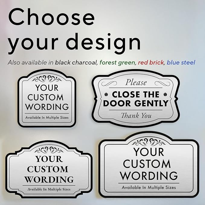 Custom Decorative Outdoor Metal Signs, Personalized Aluminum, Waterproof Made In USA, Silver 24x24