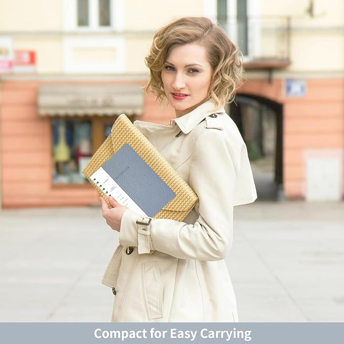 Spiral Notebook-5.75" x 8.125" College Ruled Journal with Inner Pockets and 160 Pages,PU Leather Cover Business Journal, Twin-Wire Binding Notebook Perfect for Office & Home School Supplies 6 pack Reefblue