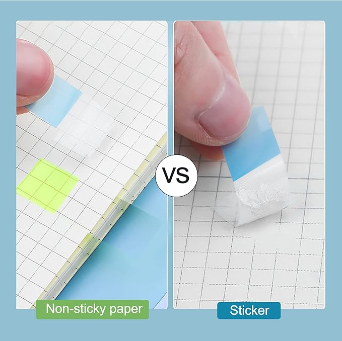 Golcellia 1440 Pieces, Transparent Sticky Notes, Page Markers, Book Tabs, Pop Up Index Tabs