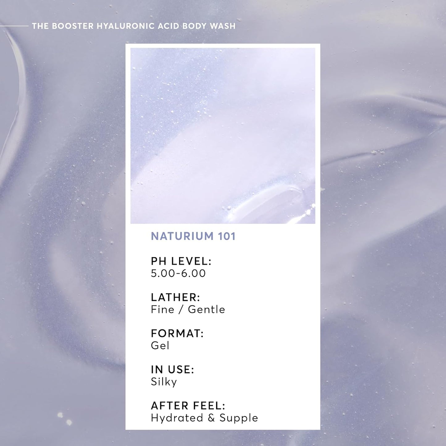 Naturium The Booster Hyaluronic Acid Body Wash, Hydrating & Moisturizing plus Minimizes Dryness, with Glycerin & Vitamin B5, 16.9 oz