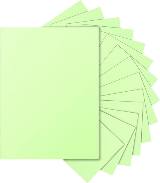 Silunkia 100 Sheets Light Green Cardstock 8.5 x 11 Certificates Paper, 200gsm/75lb Thick Card Stock Printer Paper for Cards Making, Thank You Card, Business Cards, Scrapbooking, Birthday Decorations