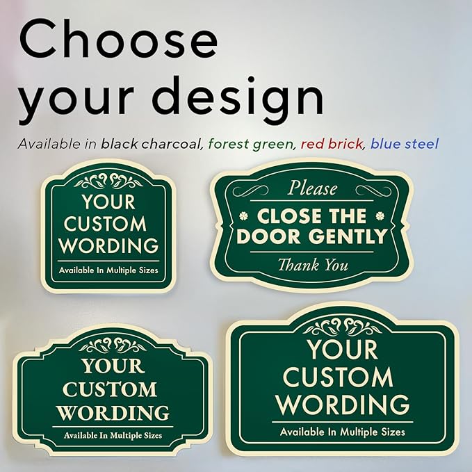 Custom Decorative Outdoor Metal Sign - Personalized Aluminum Driveway Sign, Waterproof, Made in USA - Design 2 Forest Green 24x24 In