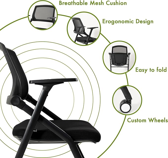VACYOVKE 20 Pack Folding Chairs Capacity Portable Nesting Commercial Seat for School Events Office Picnic Kitchen Conference Waiting Training Room