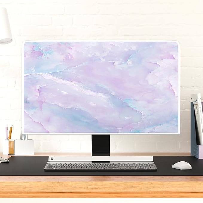 Baocicco Violet Marble Waterproof 40, 41, 42，43 Inch TV Dust Cover Anti-Static Dustproof Abstract Creative Desigen Television Accessories TV LCD Screen Texture TV Decoration for LED LCD OLED TVs